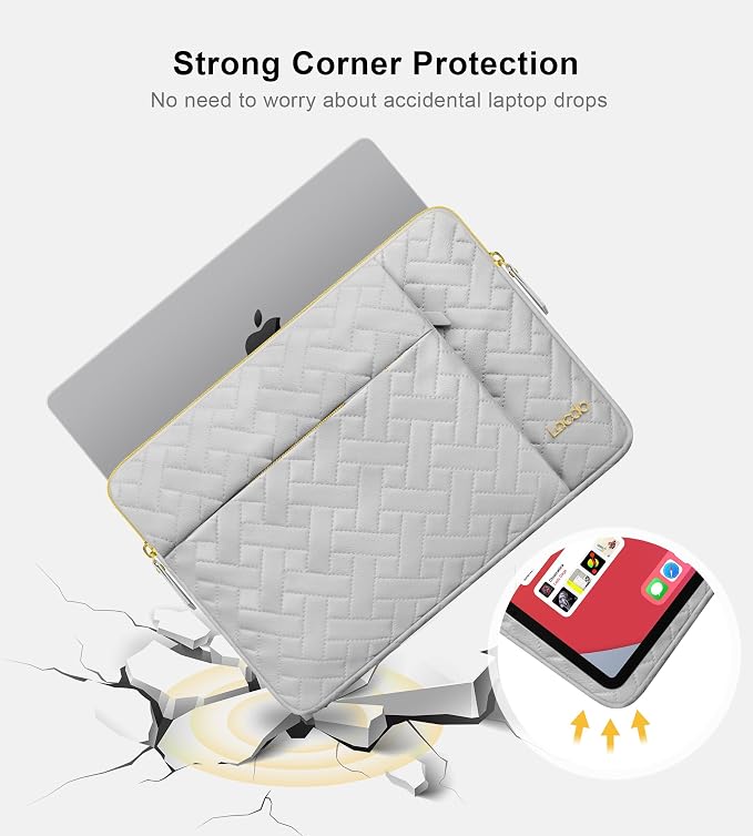 Lacdo 13 Inch Laptop Sleeve Case for 13 inch MacBook Air M5 A3449 (2026), M4 A3240 2025, M3 A3113, M2 A2681, M1 A2337 A2179 A1932 | 13 inch MacBook Neo A18 Pro A3404 (2026) Computer Bag, Space Gray