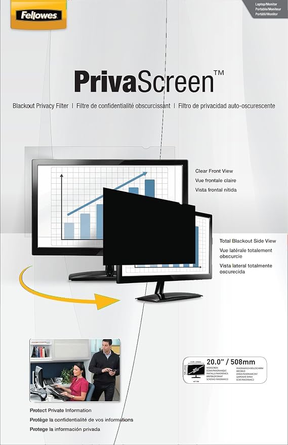 Fellowes PrivaScreen Privacy Filter for 20.0 Inch Widescreen Monitors 16:9 (4813101)