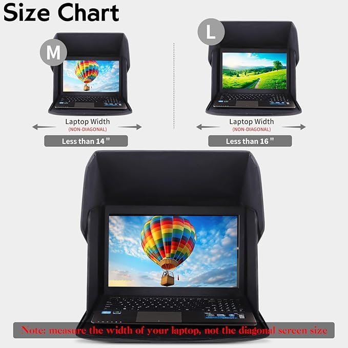 Laptop Sun Shade,Laptop Sun Shade for Working Outside,Foldable and Portable Screen Sun Glare Shield Sleeve,Outdoor Computer Cover,Privacy Protective Hood Sunshade Bag 12-14inch (Patent Pending)