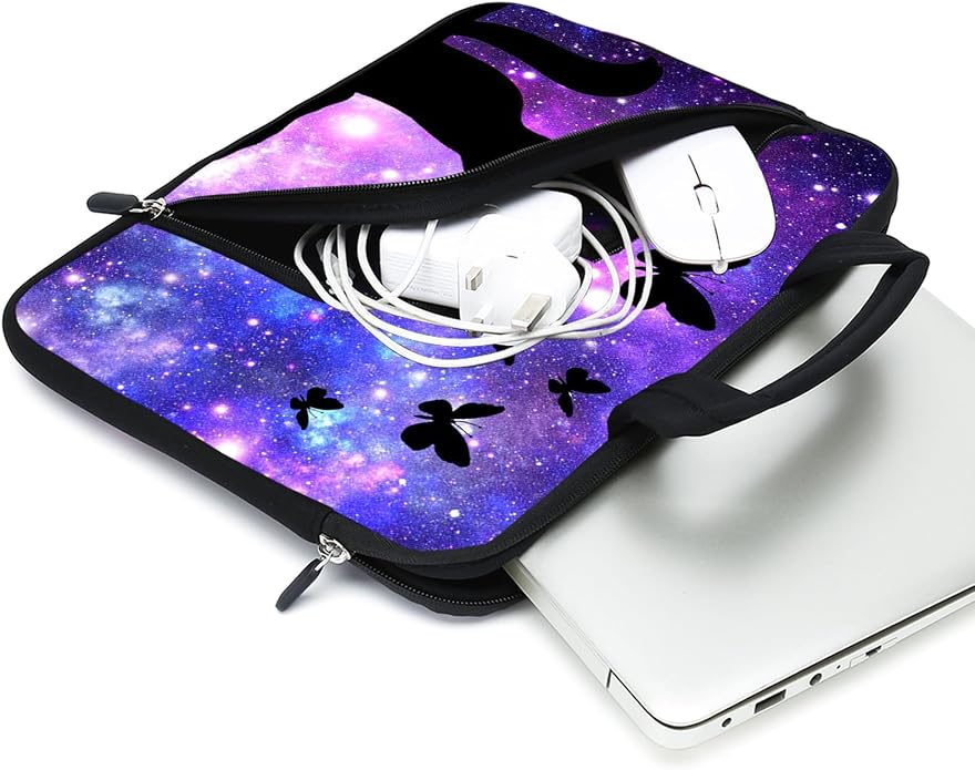 15Inch Laptop Sleeve Carrying Bag with Handle， Front Pocket for Placing Power Adapter and Mouse for men women