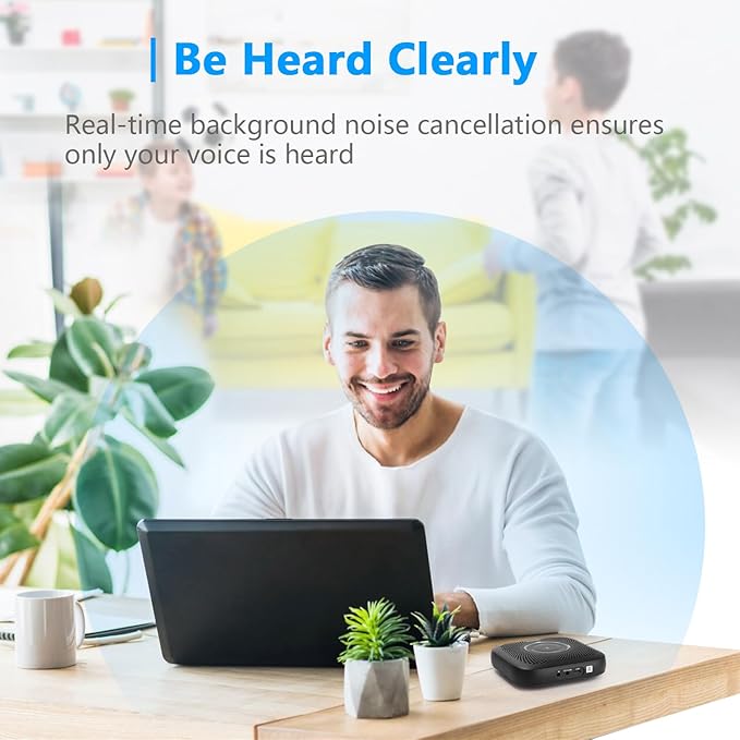 BOYA Blobby Pro Bluetooth Speakerphone, 360° Voice Pickup, Noise Reduction, 16H Call Time, USB Conference Microphone for Home Office Zoom Teams, Portable Speaker Daisy Chain for Large Meetings