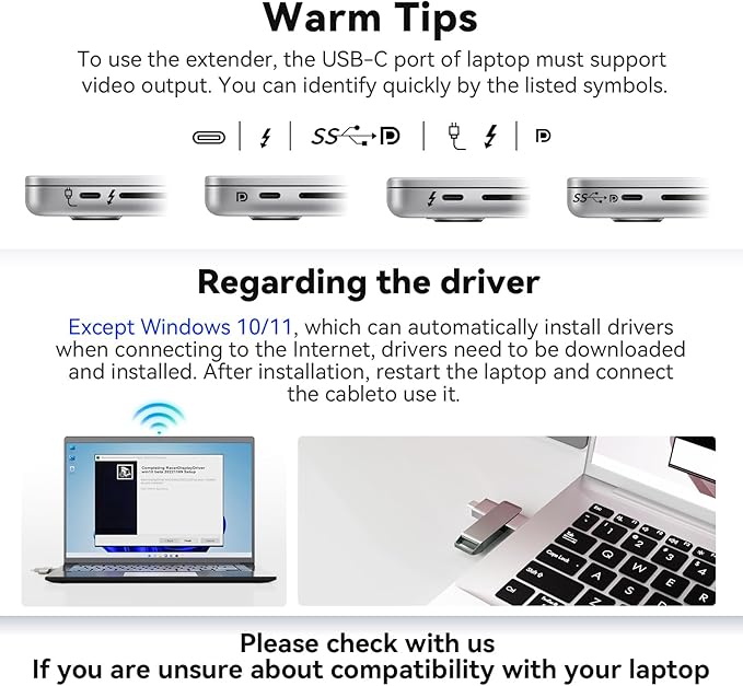 Ladomi 16" Laptop Screen Extender, Just 1 Cable for 3 Screens Quad Monitor, 1200P FHD Screen Extender for 12"-18.5" Laptops, Triple Portable Monitor for Wins/Mac M1|M2|M3|M4|M5