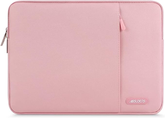 MOSISO Laptop Case 13 inch, Laptop Sleeve Compatible with MacBook Neo/Air/Pro 13 inch with A18/M5/M4/M3/M2/M1 Chip 2026-2016, Polyester Vertical Computer Sleeve Bag with Pocket, Pink
