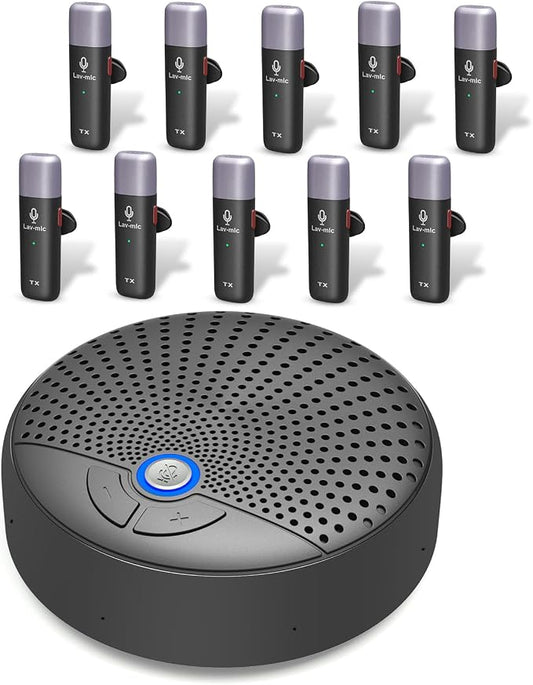 CM100 Conference Speaker and Microphone, 10 AI Mics 360° 65ft (20m) Voice Pickup, Noise Reduction, USB Speakerphone for 16 People,Fit for Video Conference Calls, multi-Platforms Zoom & MS Teams