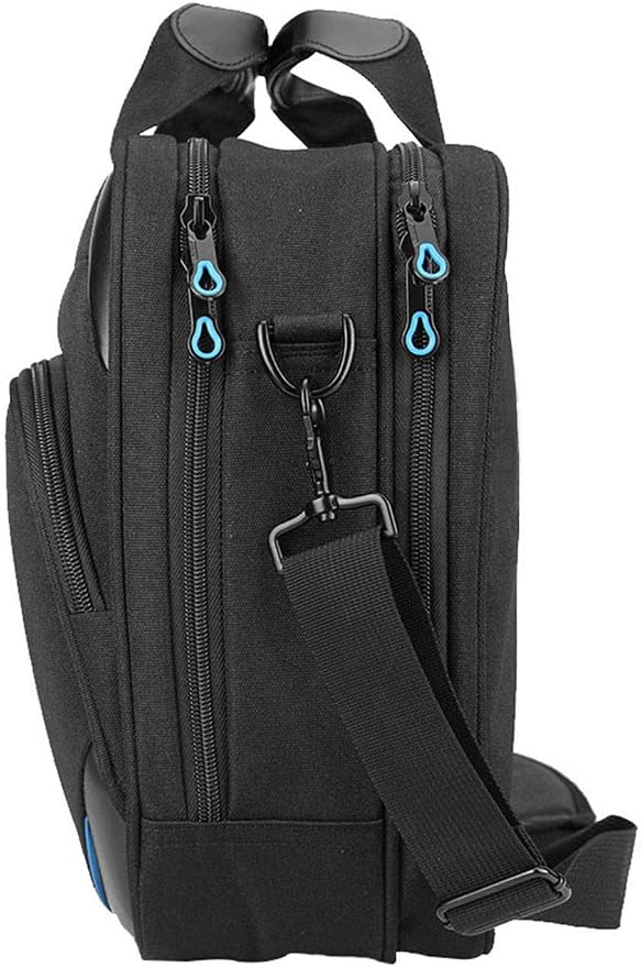 KROSER Laptop Bag 15.6 Inch Briefcase Messenger Bag Water Repellent Computer Case Shoulder Bag Durable Tablet Sleeve for Business/College/Women/Men - Black/Blue