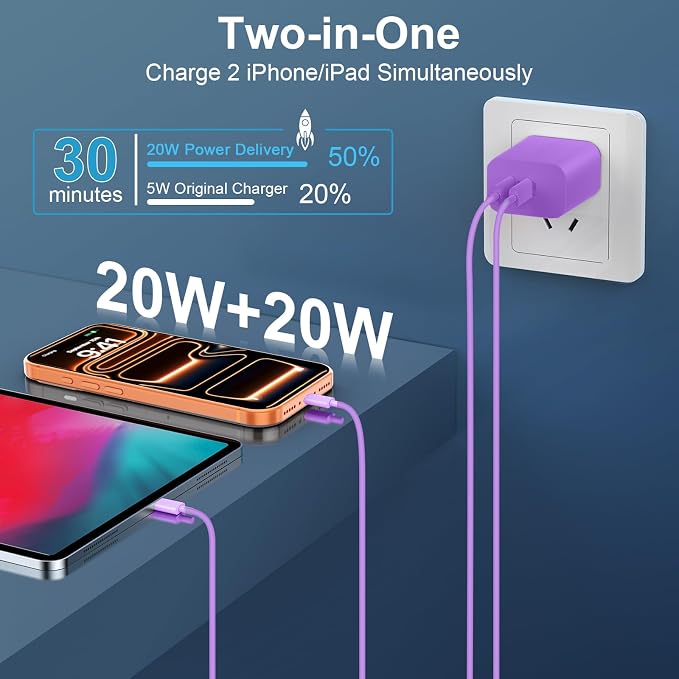 Phone 17 16 15 Charger USB C Wall Charger Block with 10FT USB C Fast Charging Cable for Phone 17 16 15/16 15 Plus/16 15 Pro/17 16 15 Pro Max