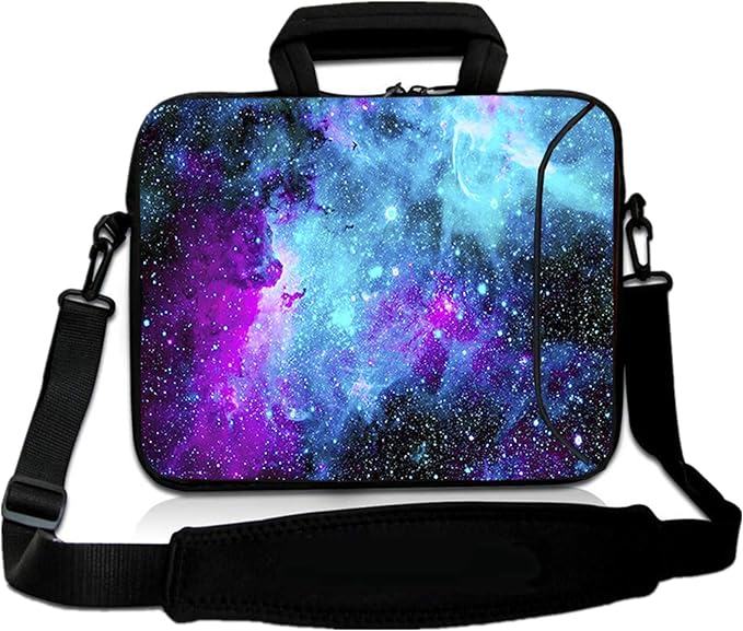 RICHEN 11 11.6 12 12.5 13 inches Case Laptop/Chromebook/Ultrabook/PC Messenger Bag Tablet Travel Case Neoprene Handle Sleeve with Shoulder (11-13.3 inch, Galaxy)