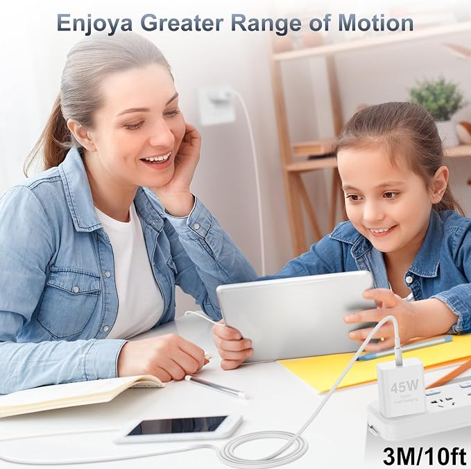 𝟐𝐏𝐚𝐜𝐤 𝟰𝟱𝗪 iPhone 17 16 15 Fast Charger,USB C Charging Block and 10ft Type C to C Cable Cord Long for Apple iPhone 17 Pro Max/17 Air/16 Pro/15 Plus/iPad/mini, Wall Plug Power Adapter Cube Brick