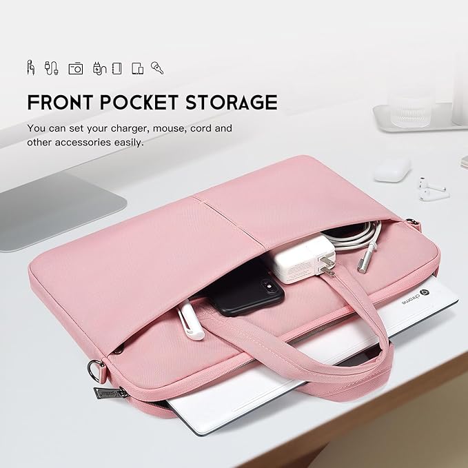 17.3 inch Laptop Sleeve Bag for HP Envy Pavilion 17/LG Gram/MSI/Dell Inspiron/Lenovo Thinkpad/ASUS/Acer Protective Computer Case Shoulder Bag, Pink