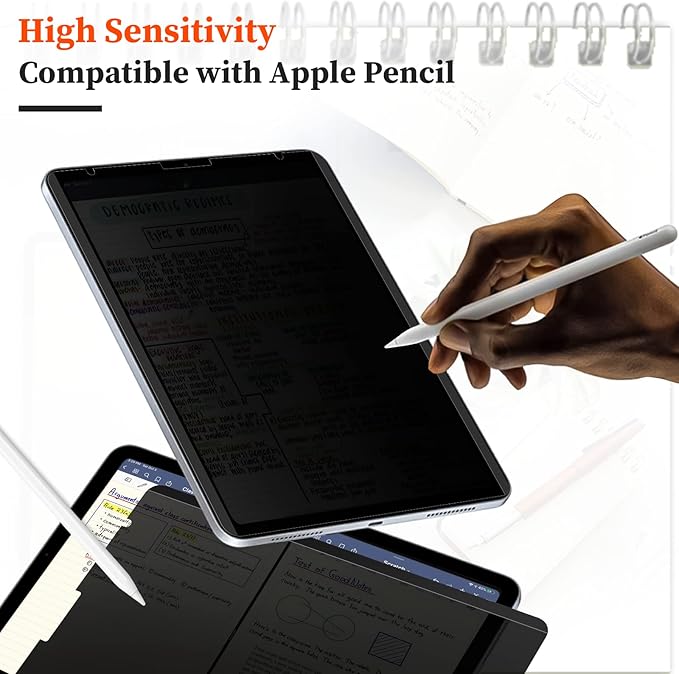 Upgraded 360° iPad Pro 12.9 inch Privacy Screen Protector (Landscape+Portrait Privacy), Magnetic Removable 4-Way Anti Spy Screen Film for Apple iPad Pro 12.9" 6th 5th 4th 3rd Generation 2022 2021 2020