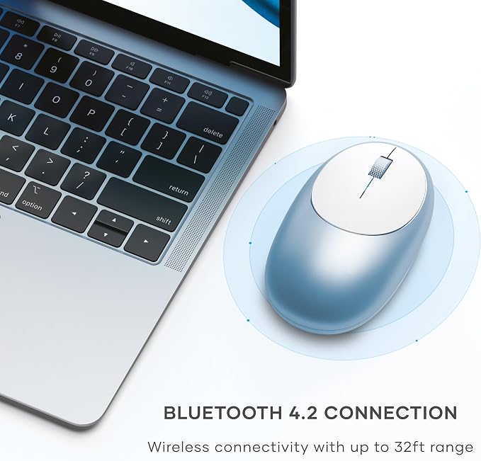 Satechi M1 Wireless Bluetooth Mouse, USB-C Rechargeable, Compact & Portable, for MacBook Air/Pro/Neo, iPad Air/Pro, iPad mini, Mac mini, iMac & Windows - Blue