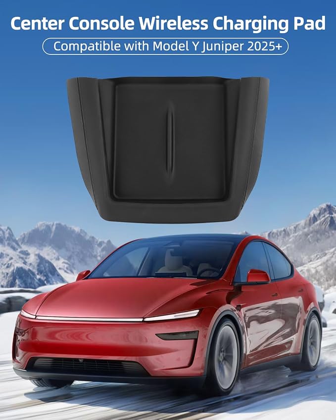 Model 3 Centre Control Wireless Charging Mat，Center Console Wireless Charger Pad Compatible with Tesla Highland Model 3 2024 2025 2026