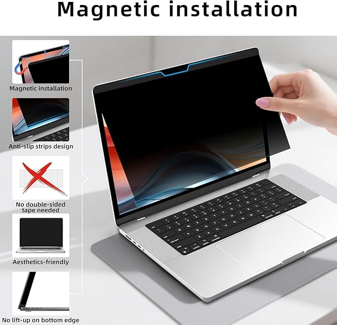 ZOEGAA MacBook Neo Privacy Screen, Magnetic Privacy Screen Protector for MacBook Neo 13 Inch (2026 A18 Pro), Anti-Glare Blue Light Blocking Filter for Office Coffee Shop Travel Work Study