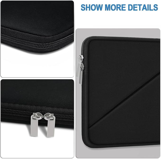 Laptop Sleeve 17.3 Inch, Shockproof Protective Computer Cover with Accessory Pocket, Traveling Carrying Bag Laptop Case Compatible for 17 Inch HP, Dell, Asus, Acer, Lenovo, Black