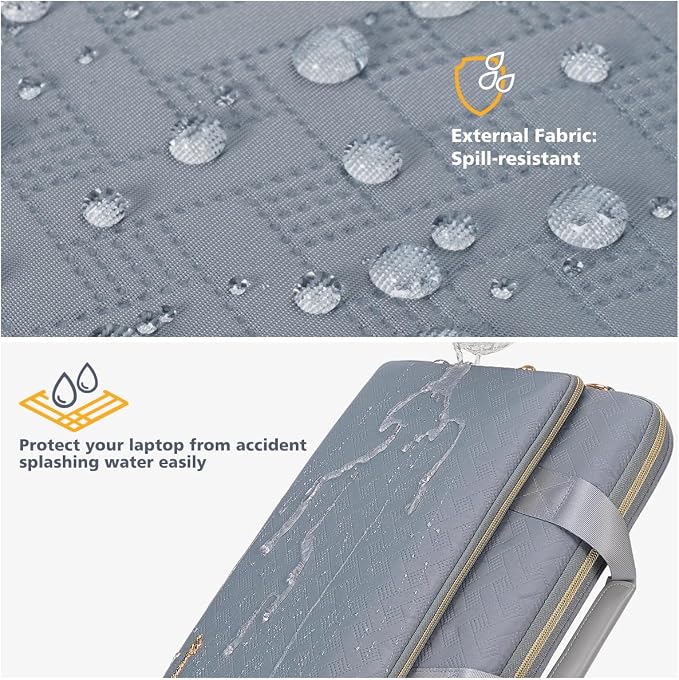 KIZUNA Laptop Sleeve Case 14 Inch Computer Shoulder Bag for 15" MacBook air M4 M3 M2/Lenovo IdeaPad Slim 3i/15 Surface Laptop 7 6/IdeaPad Flex 5/14" Yoga Slim Pro X/Studio 2/HP/Dell,Grey