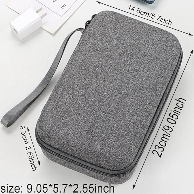 Hard Electronic Organizer Travel Cable Accessories Bag, Waterproof Electronic Organizer Case, Shockproof Electronic Accessories Organizer Bag for Power Bank,Adapter,Chargers,Mouse,Cable,Flash Drive