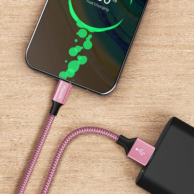 etguuds USB to USB C Cable 2ft, 2-Pack USB A to Type C Charger Cord Fast Charging for Samsung Galaxy A17 A16 A15 A26 A36 A56, S25 S24 S23 S22 S21 S20 S10 Note 20, for iPhone 17 16 15, Moto, Pink