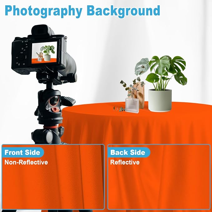 Orange Backdrop for Photoshoot, Professional Photo Backdrop Background Curtain for Product Photography，Portraits, Wedding, Party, Live Streaming Video Recording 7X10 FT