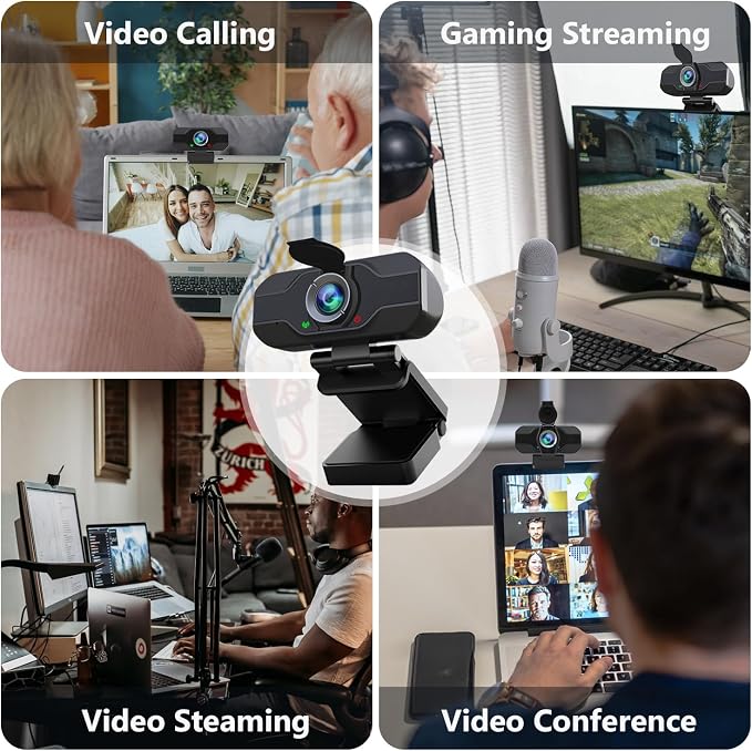 XPCAM USB C Camera 1080p Webcam with Microphone/Tripod/Cover, Auto Light Correction, 110° FOV, Plug & Play Pro Webcam for PC, Computer Camera for Laptop,Mac,Zoom/Teams/Skype/Twitch Streaming