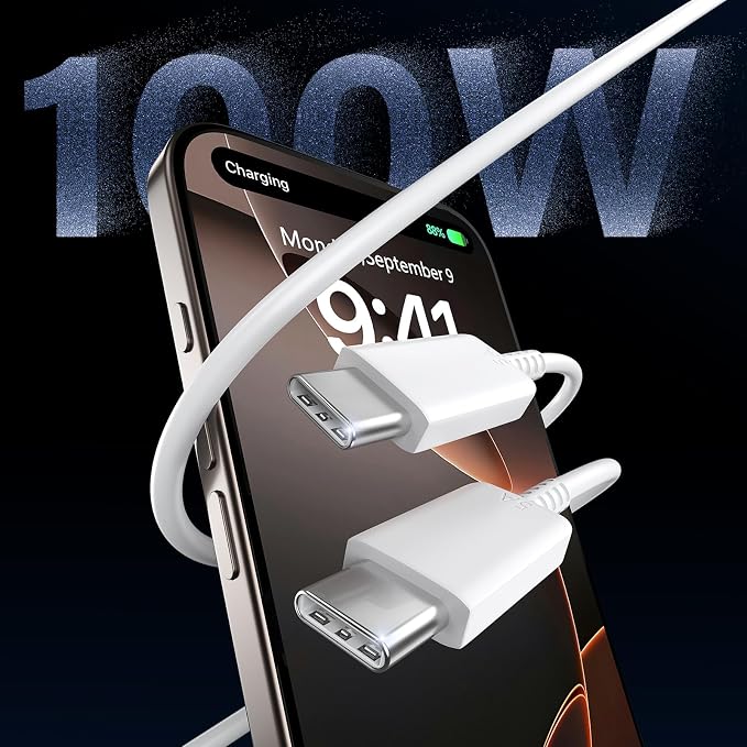 Phone 17 16 Pro Max Charger Fast Charging,45W Phones 17 Charger Type C Chargers USB C Charge Block &10FT Long C Charging Cables Cord for i.Phone 17/17Pro/ 17 ProMax/Air/Phone 16 15 Pro Max,Black/White