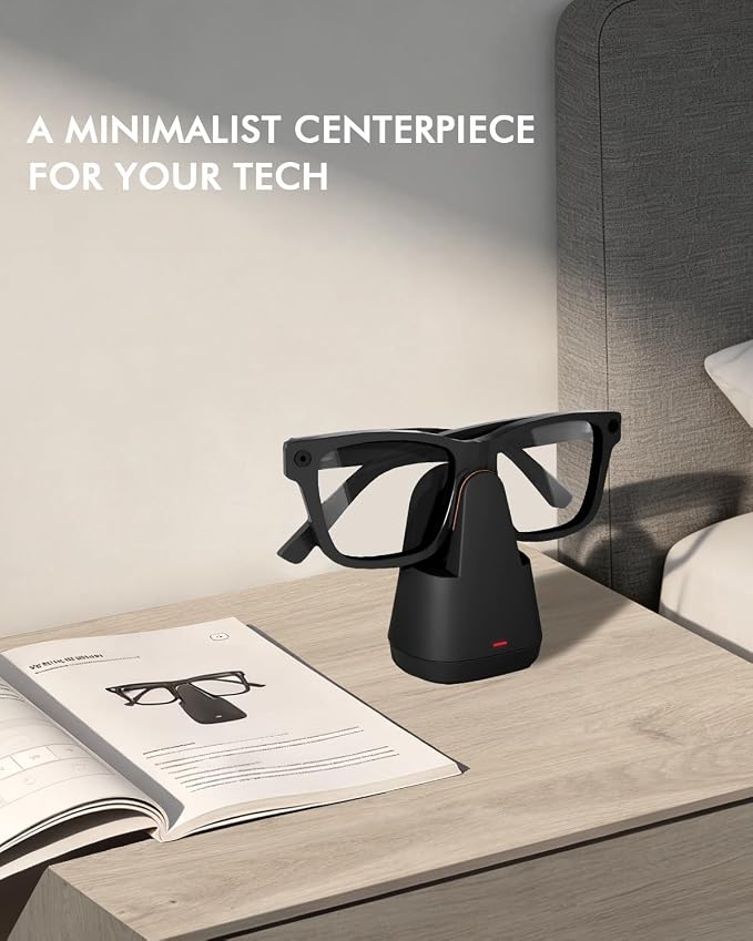 Doohoeek Charging Dock for Meta Ray-Ban AI Glasses, Scratch-Proof & Weighted Base Charging Station for Oakley Meta Glasses, AI Glasses Charger for Wayfarer, Skyler, Headliner & HSTN