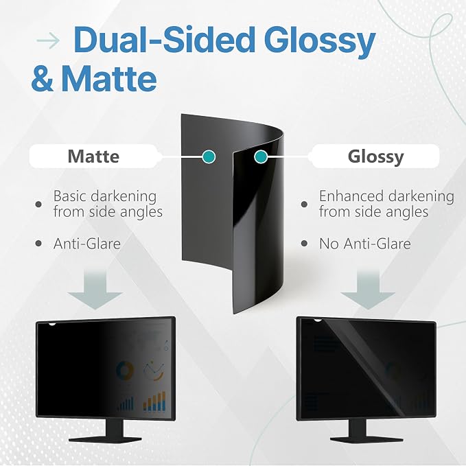 VINTEZ [2 Pack] 22 Inch 16:9 Privacy Screen for Computer Monitor and Laptop - Anti Glare Protector Film Blue Light Filter Eye Protection - Computer Screen Privacy Shield