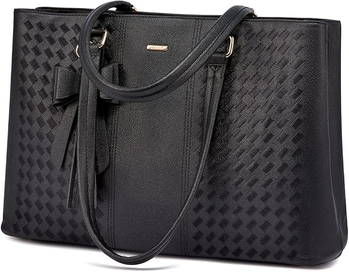 LOVEVOOK Laptop Tote Bag for Women 15.6 Inch Waterproof PU Leather Computer Bags for Business Office Work Briefcase