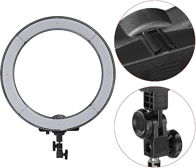 Neewer 18" Ring Light for Camera Phone, 55W Dimmable 5500K Light with 240 LEDs Color Filter Soft Tube Carrying Bag for YouTube TikTok Selfies Photography, Triangle Wall Mount Arm Included