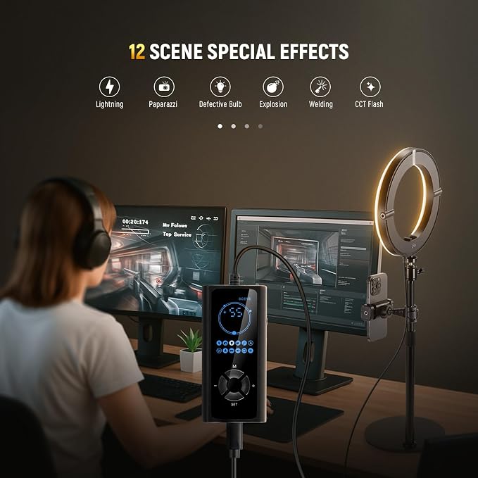 NEEWER 10" 20W LED Ring Light with Desk Stand Phone Holder for iPhone Laptop, Bi Color 2900K-7000K, USB C PD Input, CRI97+ 1660LX/0.5m, Selfie Makeup TikTok Recording Video Conference Lighting, RH10B