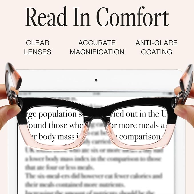 CCVOO 3.25 Style Reading Glasses for Women, Stylish Eyeglasses, Blue Light Readers for Women, Cheaters, (A1 Mix)