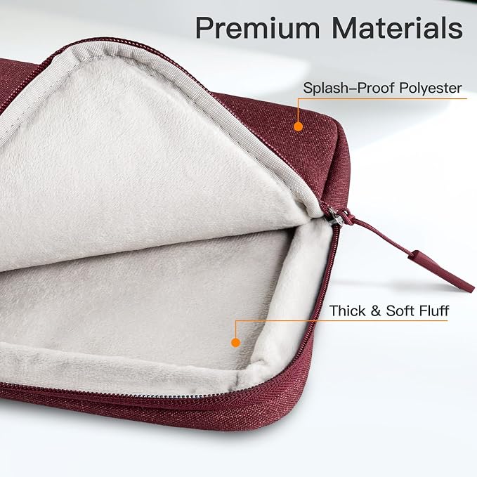 JETech Laptop Sleeve for 13-14Inch MacBook Neo (A18 Pro), MacBook Air/Pro (M1-M5) 2020-2026, 13-13.6 Inch Notebook, Waterproof Shock Resistant Bag Case with Accessory Pocket (Red)