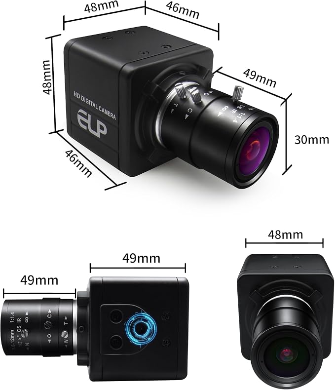 MMlove 1080P FHD USB Camera, 4X Optical Zoom Webcam with 2.8-12mm Manual Focus Lens, H.264 30fps Low Light Camera, Plug and Play for Windows/Mac/Linux/Android, Ideal for Video Conferencing,Streaming