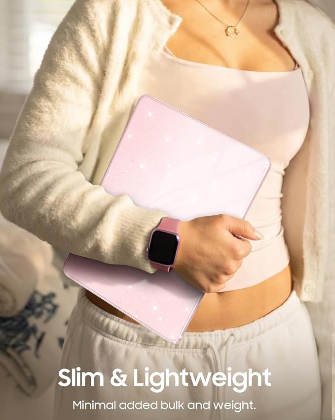 Fintie Compatible with MacBook Neo 13 Inch Case 2026 Model A3404 with A18 Pro Chip, Ultra-Thin Scratch Resistant Protective Hard Shell Cover with Keyboard Skin & Screen Protector (Glitter Blush)