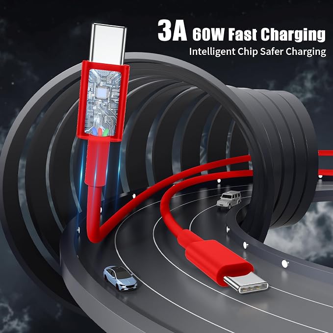 Essri USB C to USB C Cable 3FT for Apple iPhone 16 15 Charger Cord,4Pack 60W C to C Cable Fast Charging Wire for iPhone 16 15 Pro Plus Pro Max iPad Pro/Air MacBook Pro/Air,for Galaxy S24 S23 -Red