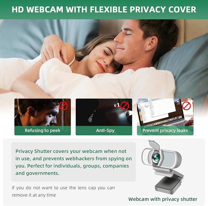 XPCAM USB C Webcam 1080p Computer Camera with Mic, Pro Streaming Web Camera for Mac Desktop Laptop, USB Web Cam Cover and Stand for PC Meeting Twitch Zoom