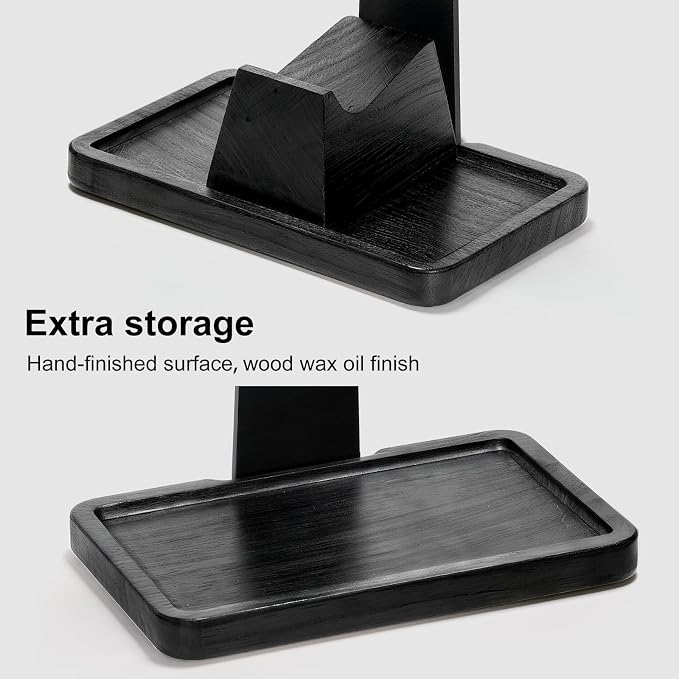 UPERGO Solid Wood Gaming Headset Stand with Controller Holder - Creative Gift for Teens, Boyfriends, Brothers, and Gamers - Desktop Organization and Decoration