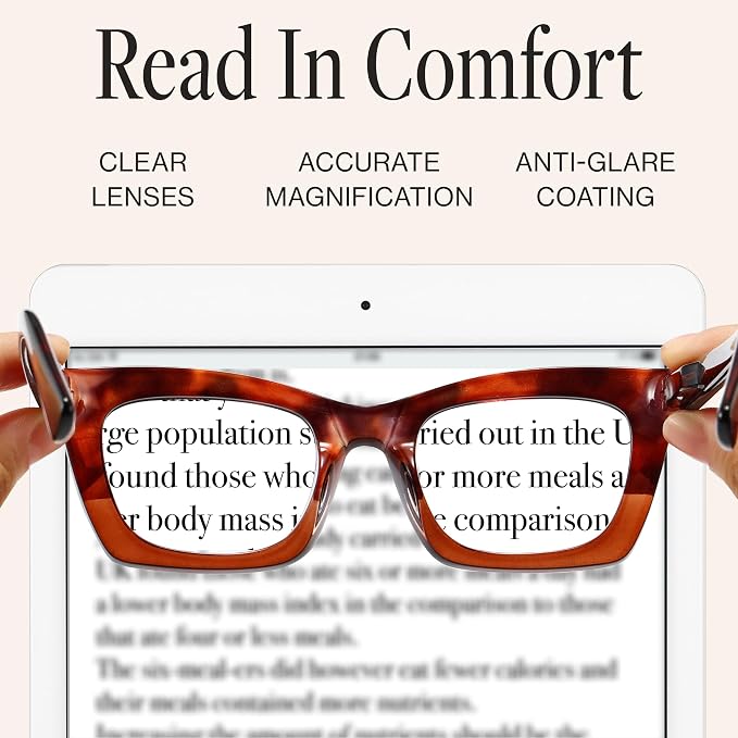 CCVOO 1.0 Stylish Reading Glasses for Women, Stylish Eyeglasses, Blue Light Readers for Women, Cheaters, (A8 Glow Theory)