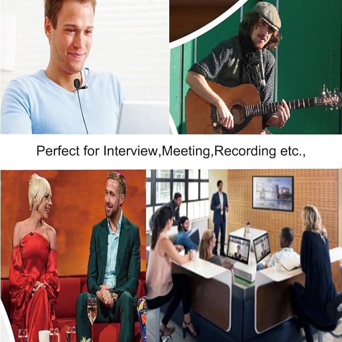 USB Microphone Lavalier Lapel Clip on Mic with 6.56ft Cable for Laptop, Computer, PC, Streaming Conferencing,Interviews, Online Singing, Skype, MSN, Audio Video Recording