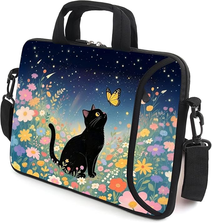 AMARY 17" Laptop Shoulder Bag Carrying Case Adjustable shoulder straps, comfortable handle, front pocket for storing mouse (Cat-1)