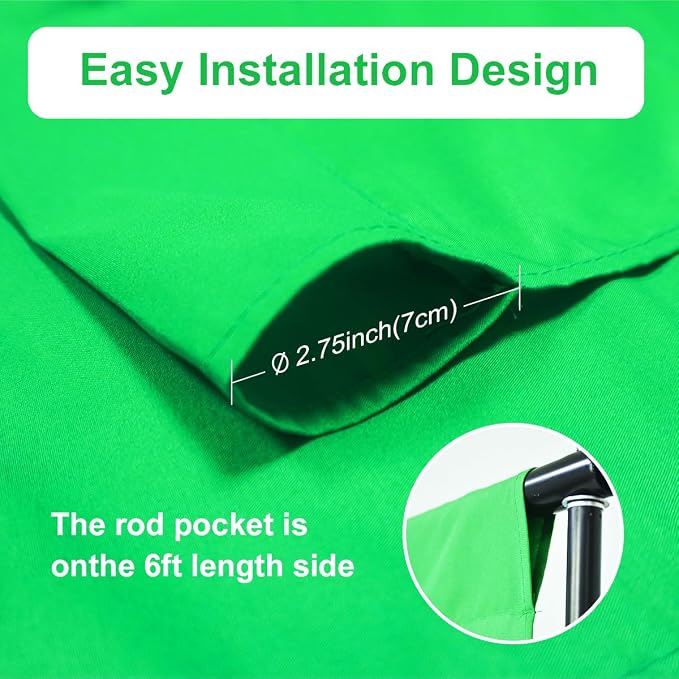 Green Screen Backdrop Background,10 X 7 FT Large Photography Backdrop Photo Background Screen for Streaming Zoom Photo Muslin Green Curtain Video Recording Greenscreen Picture Photoshoot