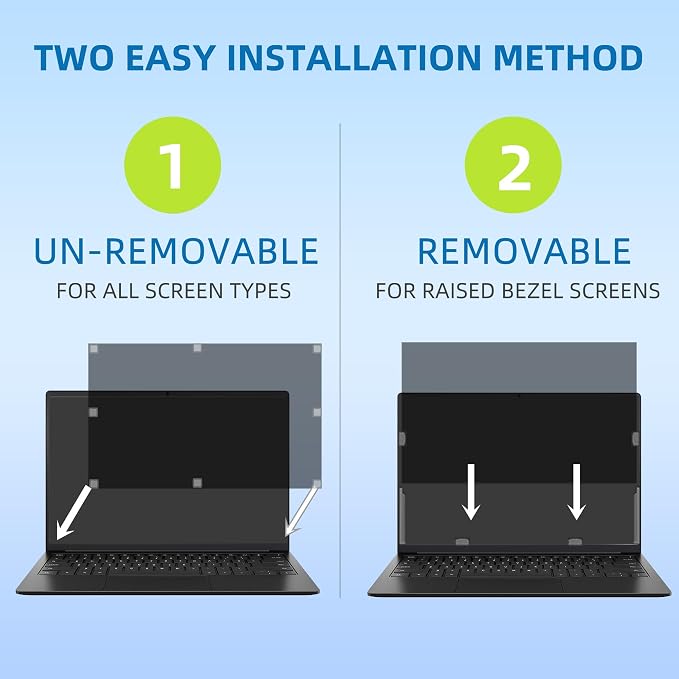 ROVIKE Computer Screen Filter, 14 Inch 16:9 Laptop Privacy Filter, Aspect Ratio, Removable, Anti-Glare Eye Protection, Protect screen