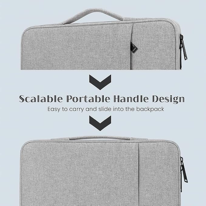ProElife 13-Inch Laptop Sleeve Case for 2026-2024 MacBook Air 13.6 inch M5/M4 Chip & MacBook Neo 13'' A18 Pro/iPad Pro M5 13-inch Accessory Traveling Water-Resistant Bag Portable Carrying Case (Gray)