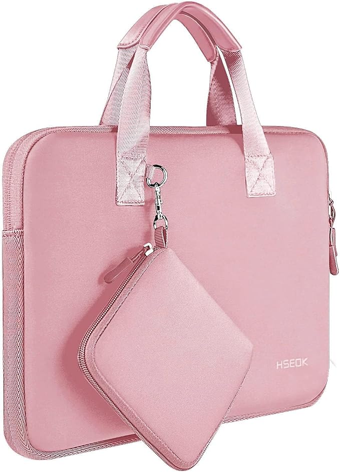 Hseok 15.6-16 inch Elastic Laptop Sleeve with Small Case, Neoprene Carrying Bag Compatible with MacBook Neo/Pro 16" M5/M4/M3/M2/M1, MacBook Air 15 M5, XPS 16, Most 15.6-16 Notebooks,P02K01