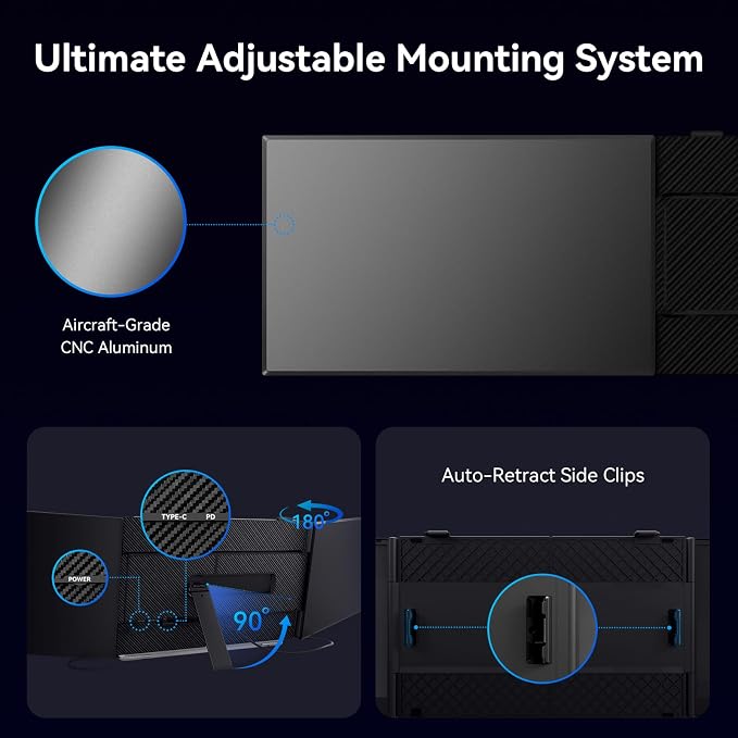 15.3" Laptop Screen Extender Portable, One Cable Connection Double Laptop Monitor FHD 1080P IPS, Ultra Thin Dual Monitor for 13-17" Laptops, Plug&Play Compatiable with Win/Mac/Chrome/Android/Switch