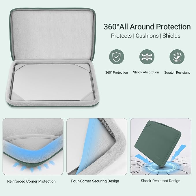MOSISO Compatible with MacBook Air 13 inch Case M5 2026 M4 2025 M3 M2 2024-2022 A3449 A3240 A3113 A2681,Hard Shell&Sleeve Bag&Keyboard Skin&Webcam Cover&ScreenFilm for MacBook Air 13.6, Emerald Green