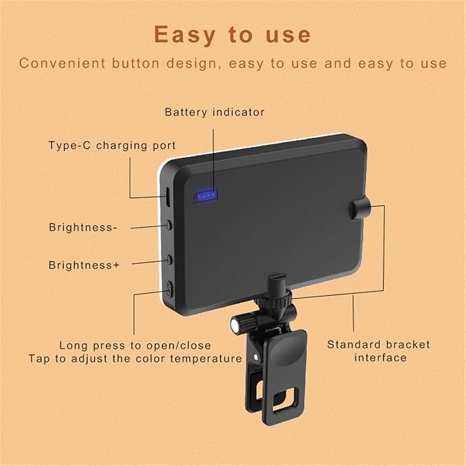 Monitors Top Camera Mount Clamp Hanging Webcam Stand with 1/4" Screw for Live Stream Video Conferencing