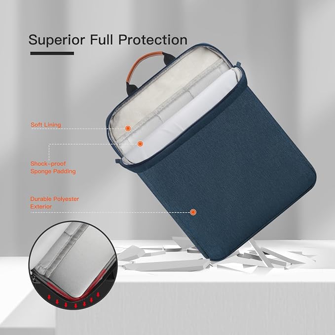 12.9-13 Inch iPad Carrying Bag for 2026 13 inch iPad Air M4 M3 M2 & iPad Pro M4 M5 with Magic Keyboard, iPad Pro 12.9, Travel Shoulder Sleeve Case Bag, Navy Blue