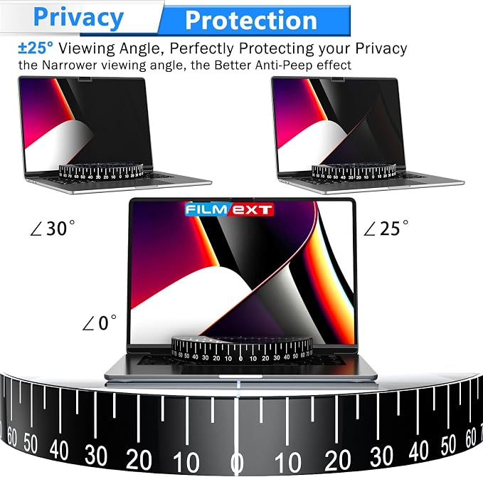 Magnetic Privacy Screen for Macbook Pro 13 Inch (2016-2022, M1,M2) and Macbook Air 13 In(2018-2021, M1), Removable Anti-Glare Privacy Filter, Laptop Privacy Screen Protector for Mac 13in