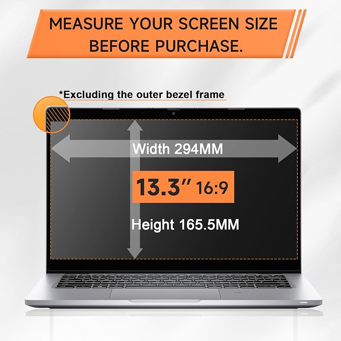360° Privacy Screen for Laptop 13.3 Inch 16:9, 4 Way Computer Monitor Privacy Shield, Anti Glare Blue Light Filter Compatible with Lenovo Hp Dell Acer Asus Thinkpad Envy Xps