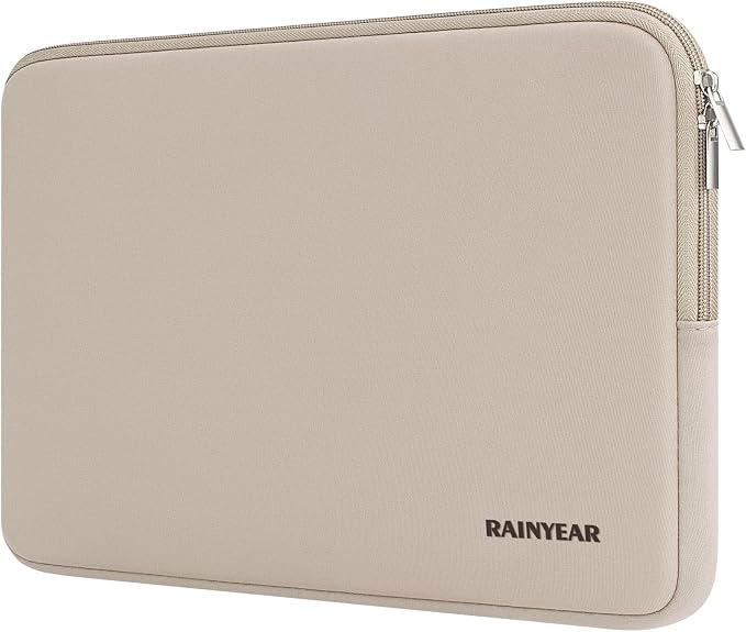 RAINYEAR 14 Inch Laptop Sleeve Case Compatible with 14 Inch Laptop Computer PC Notebook Ultrabook, Protective Soft Padded Lightweight Laptop Carrying Bag Cover, Khaki